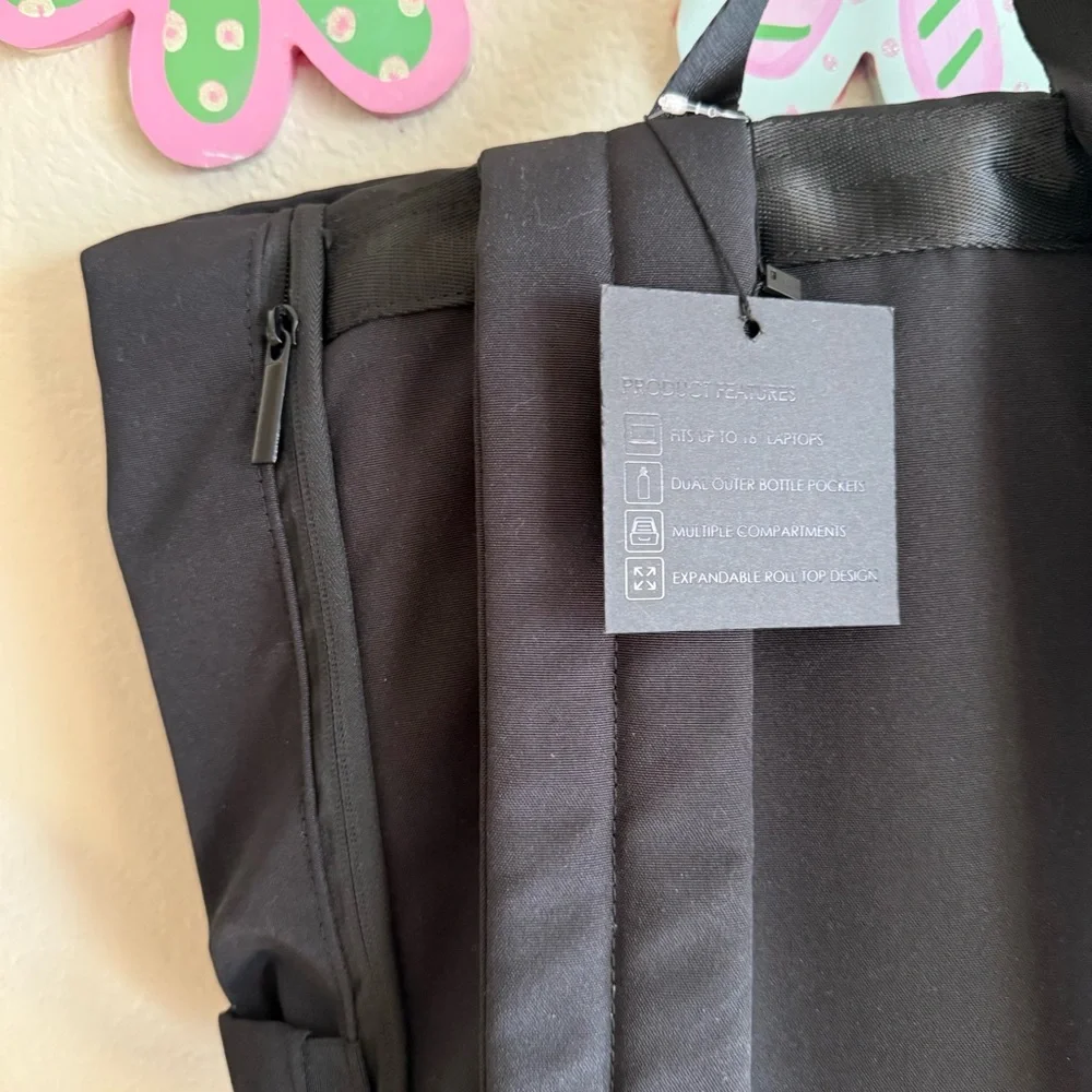 NWT Black Malibu 19L Roll Top Backpack
